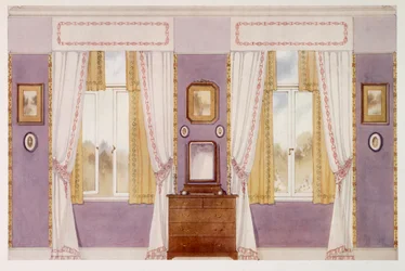 Elegant Draperies, Mauve Walls